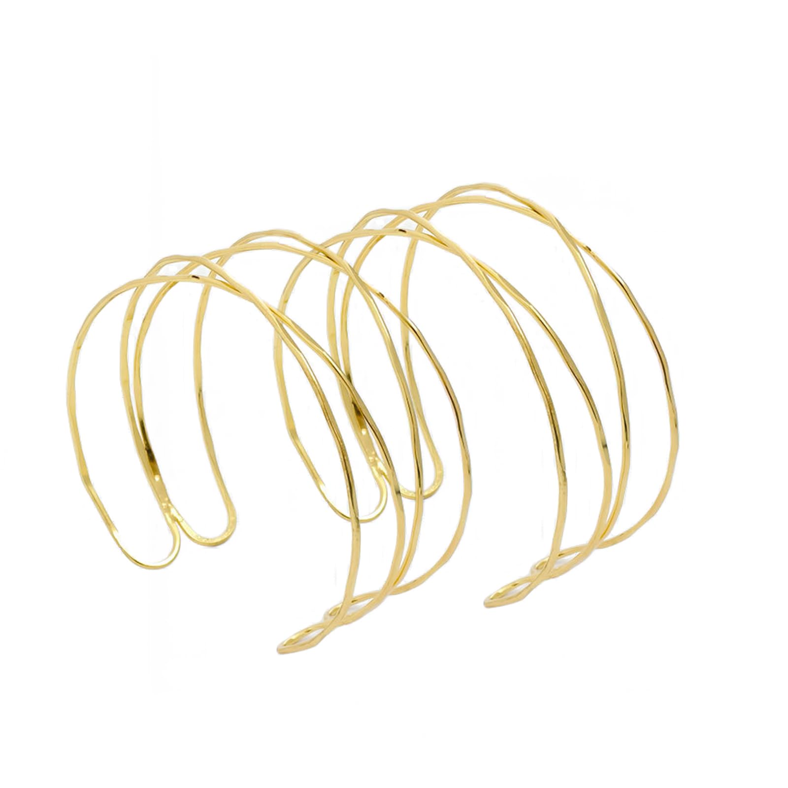 FloralGrace 2 pulseras delicadas de oro para mujer, brazalete moderno en la parte superior del brazo, sencillo y delicado chapado en oro de 18 quilates, hechos a mano