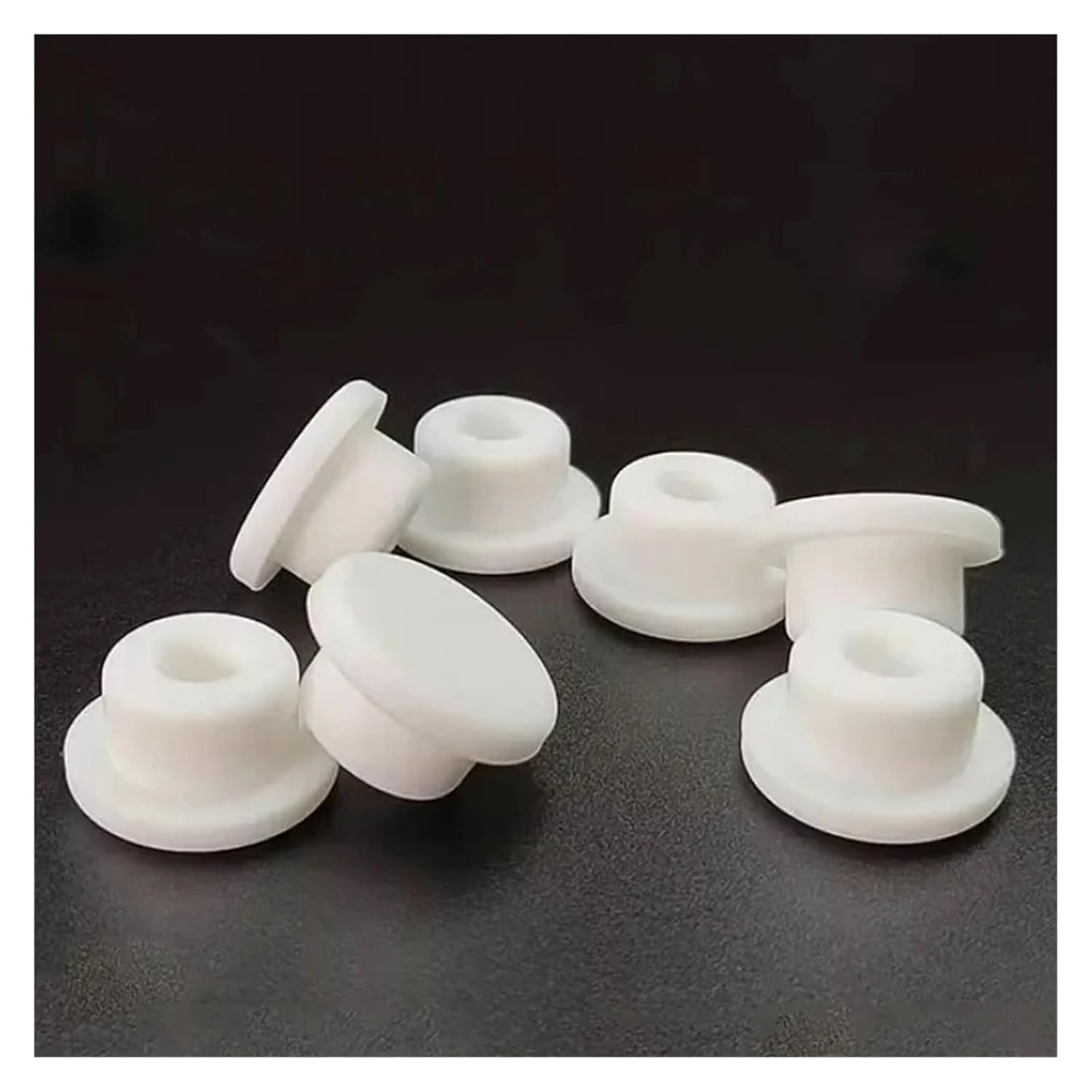 White Silicone Rubber Seal Hole Plugs Hollow Blanking End Cap T Type Stopper Dustproof Plug Pipe Inserts 6.8-51.3mm(51.3mm-White,10Pcs)