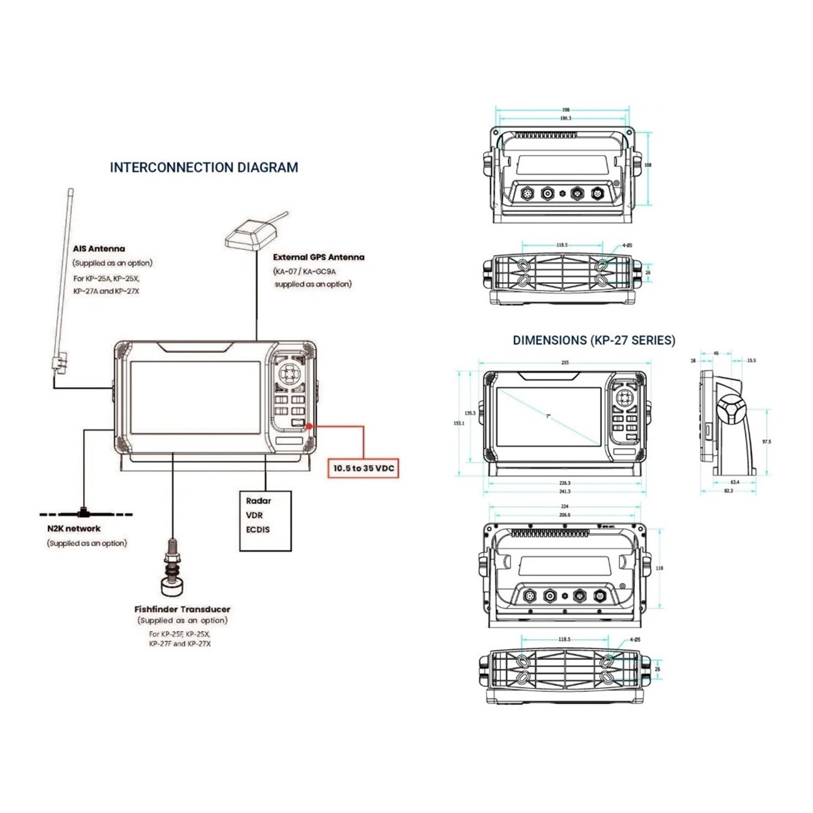 Traceur De Cartes GPS 7 Pouces avec Antenne Et Transpondeur AIS Intégré Classe B Navigation PréCise