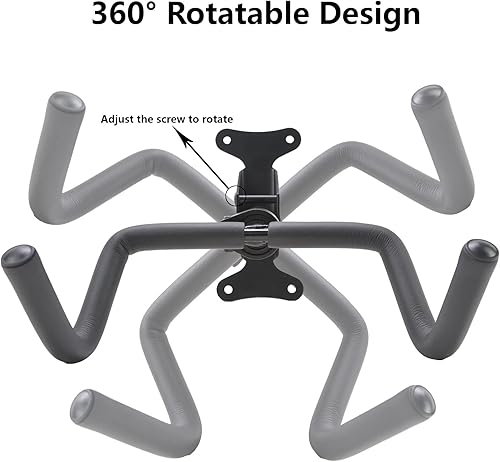 Vista 4 de Voilamart Bike Wall Mount Hanger, Bicycle Rack Holder, Garage Horizontal Adjustable Bike Hanging Hook, Heavy Duty Bike Rack Hook Holder for Indoor