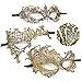 MYMENU Masquerade Mask for Women Lace Carnival Mardi Gras Mask Prom Ball Bar Costume Party Supplies (3 Style Gold)