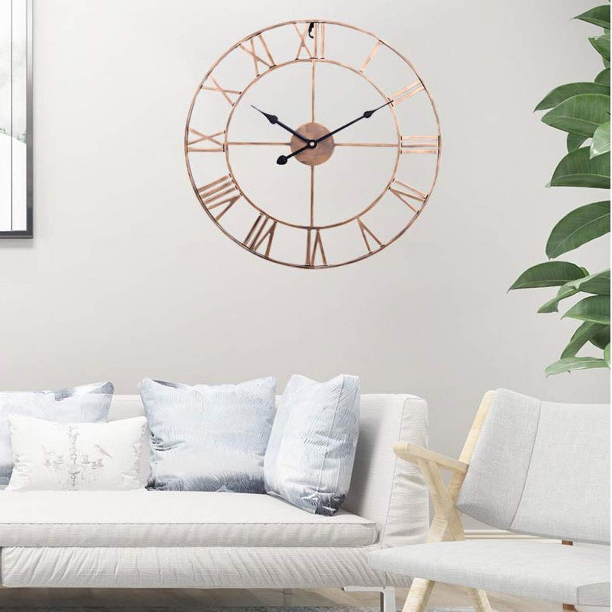 Orologi da parete, Con grandi numeri romani, orologio da parete silenzioso, gigante(Black,45 cm)