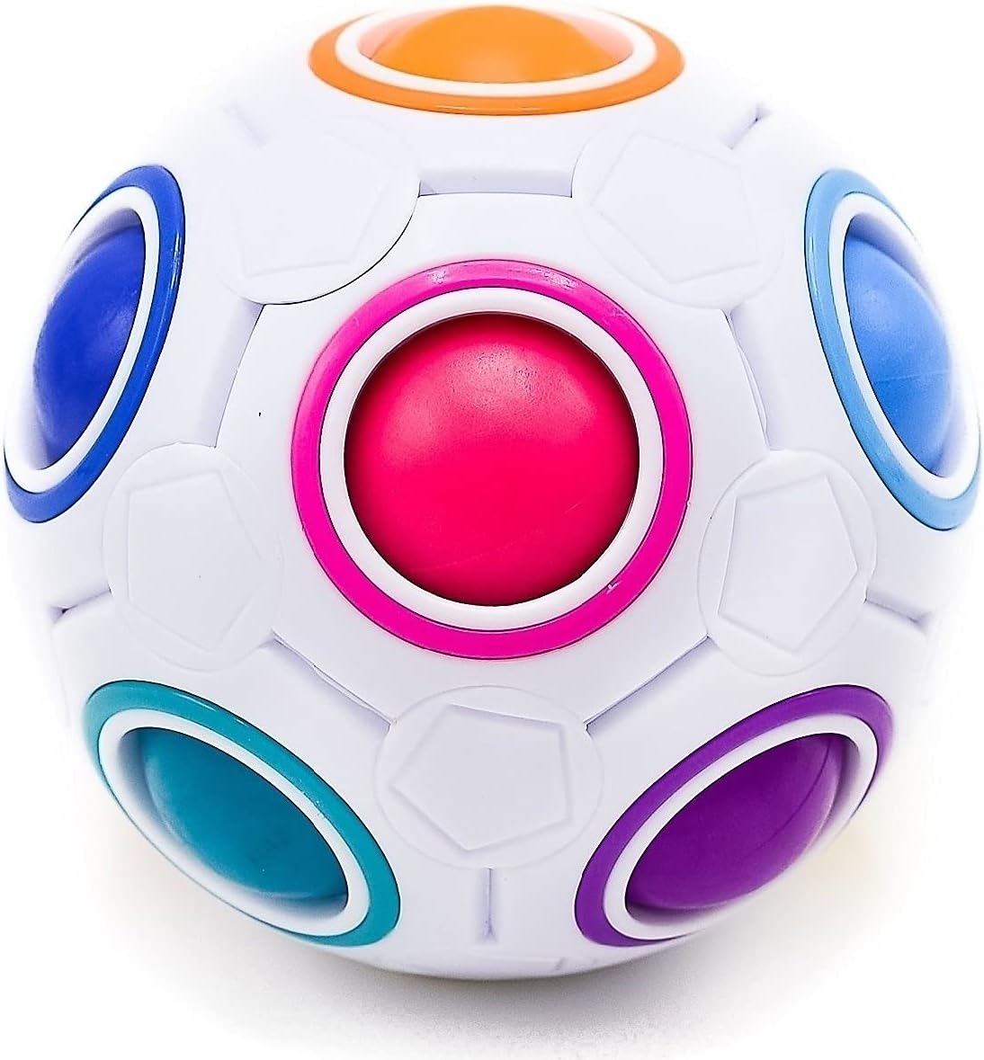Challenging Puzzle Speed Cube Ball, Fun Fidget Toy Brain Teaser with 11 Rainbow Colors…
