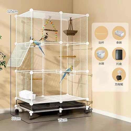 大型 インコ ケージ 鳥かご 組立式掃除しやすい表も裏も透明鳥かご インコ複数飼育に適しています