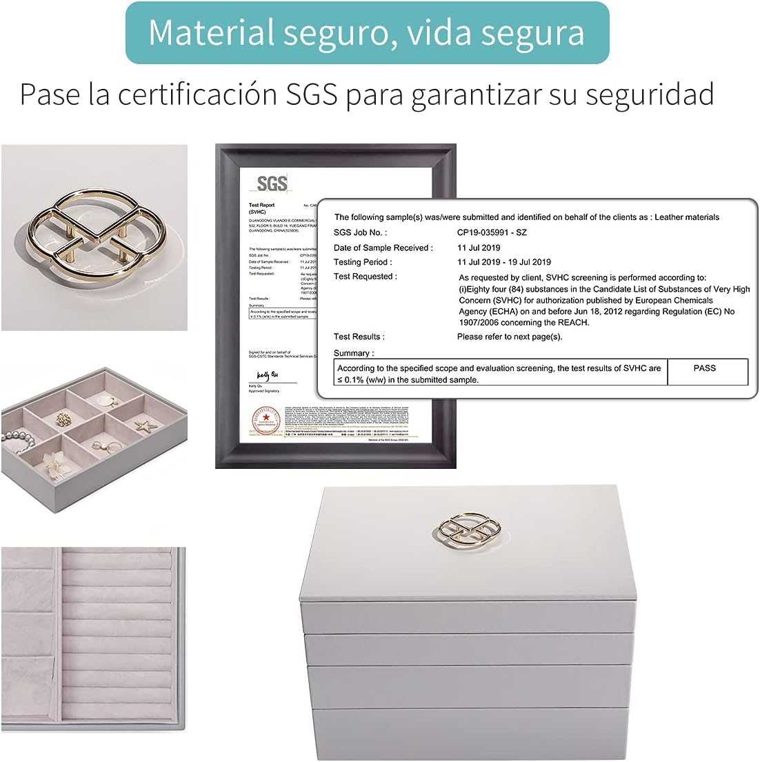 NEW Vlando Miller Jewelry Trays Stackable Showcase Display Drawer Organizer Storage- Multi-Purpose,Multiple Combinations, Large Capacity Multi-Layer Design and Fashion(Grey) : Clothing, Shoes & Jewelry