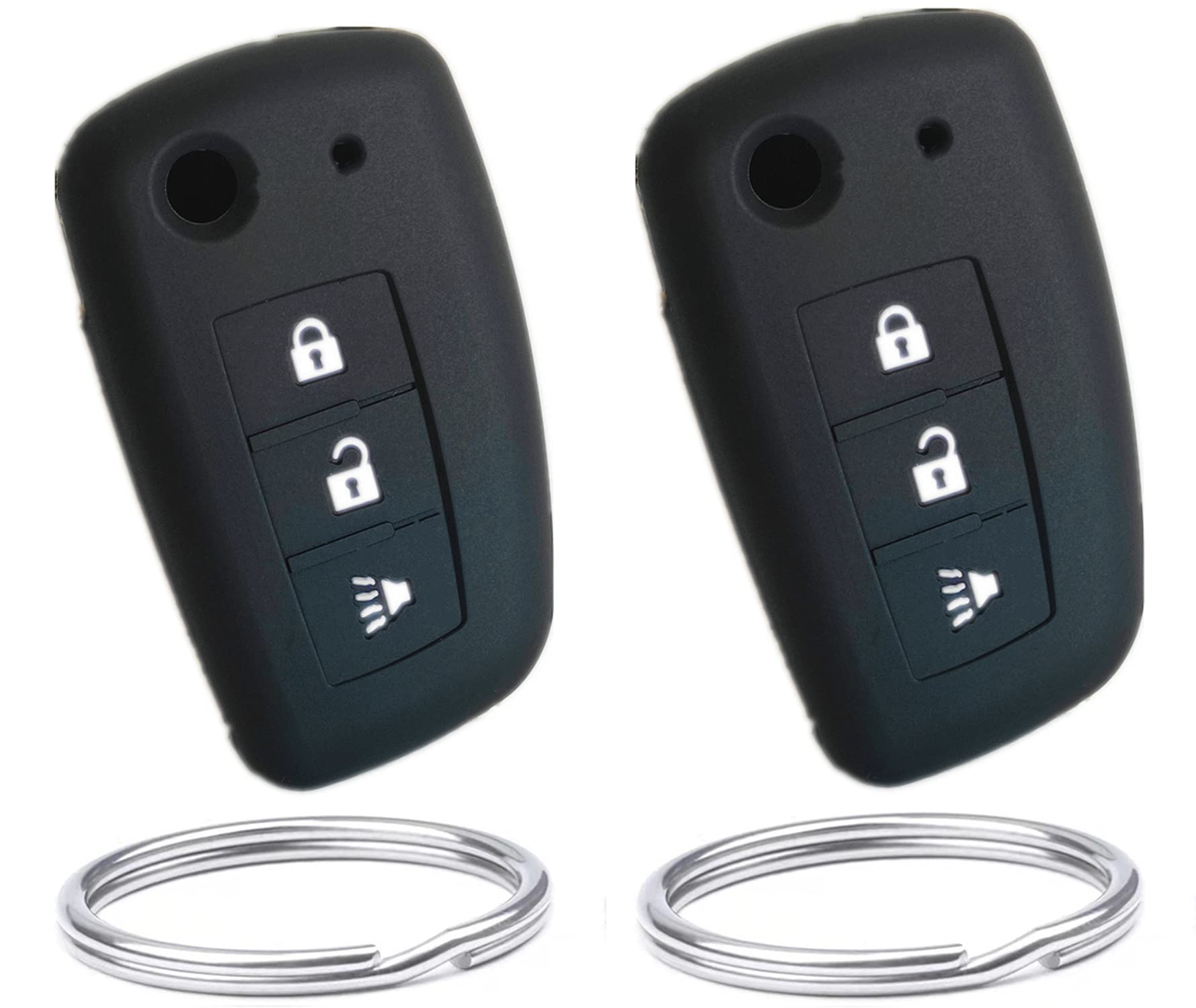Coque en silicone Nissan CV4507 noir étui protection clé - 6