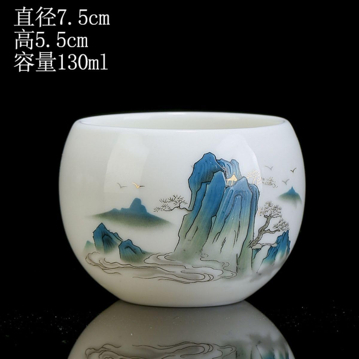 P-O1295 茶杯 Tea Sharing Cup, Kungfu Tea Pitcher. Jingdezhen Ceramic Tea Sets 陶瓷鎏银功夫茶具高档茶盏 建盏玉汝瓷主人杯