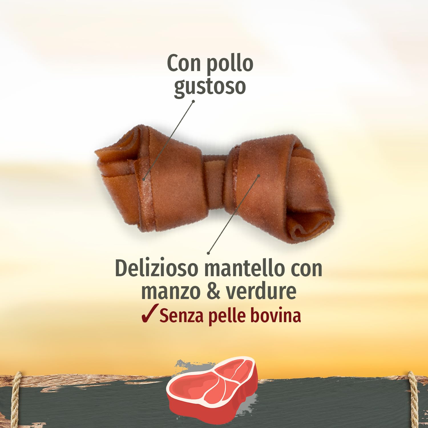 SmartBones Ossa masticabili Mini - Snack da masticare al Gusto di manzo per Cani di Piccola Taglia, 8 Pezzi