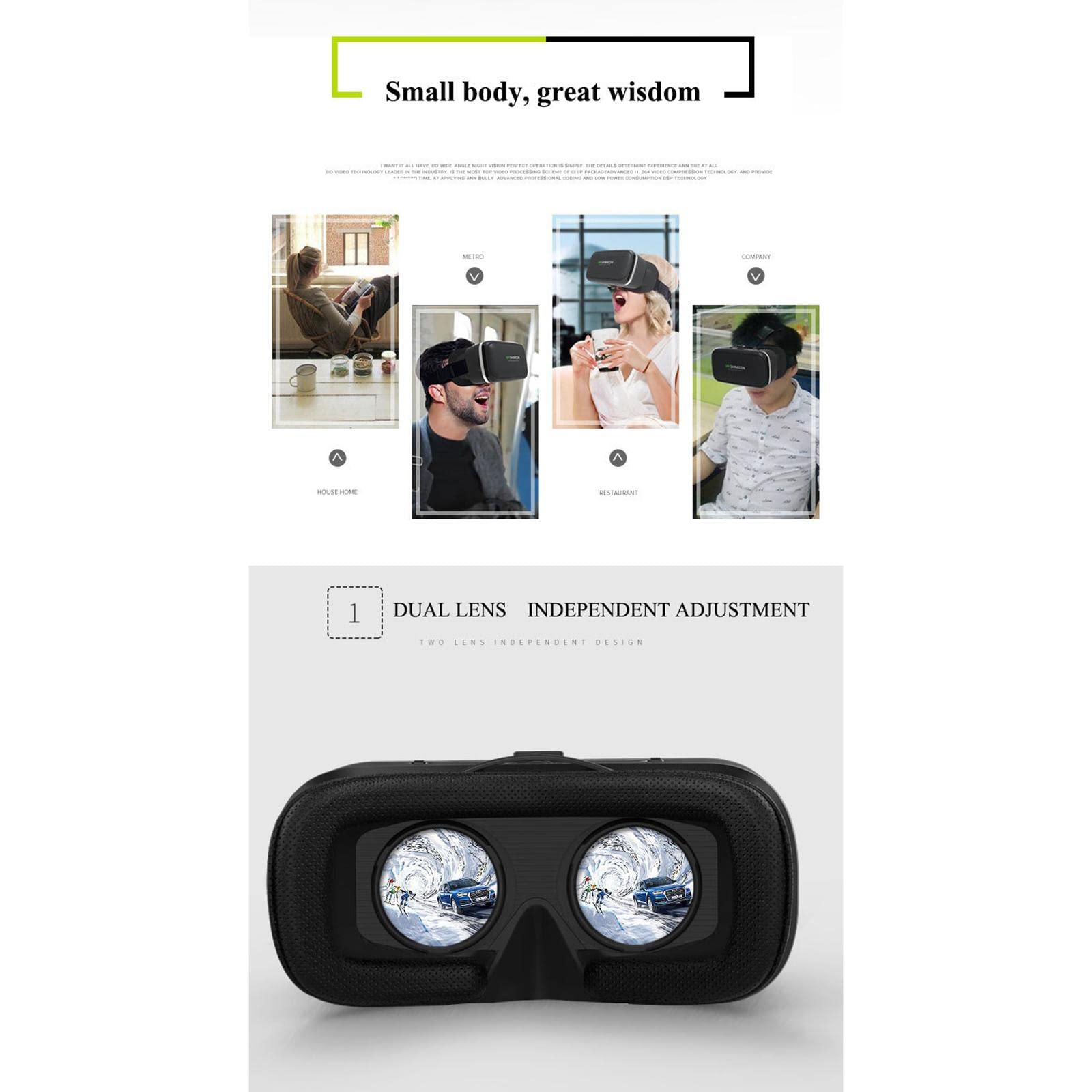 Virtual-Reality-Brille 3D Headset Brille mit Ergonomischem Design Und Einstellbaren Asphärischen Linsen für Komfortable Nutzung für, Griff