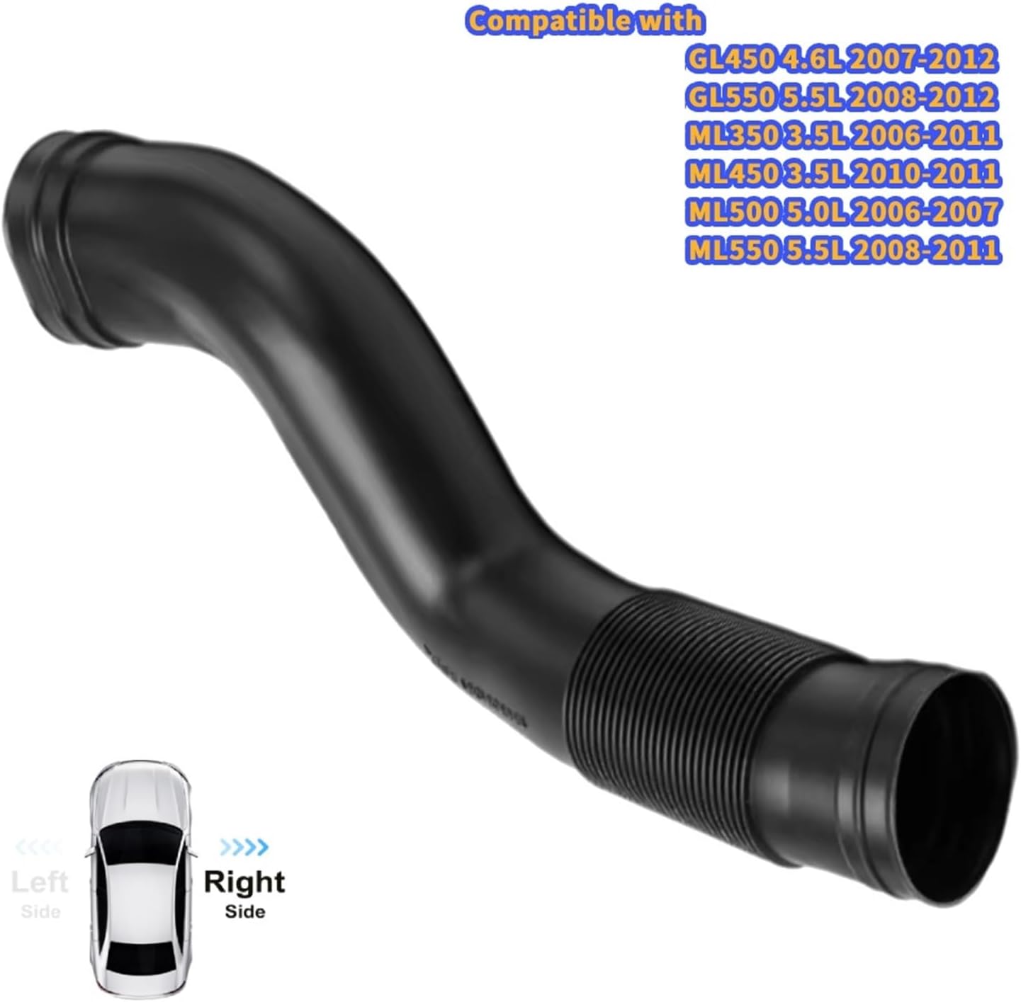 1645051361 Car Air Intake Duct Hose Compatible with Mercedes Benz GL450 4.6L 07-12 GL550 5.5L 08-12 ML350 ML450 ML500 1645051461 A1645051461(Right)