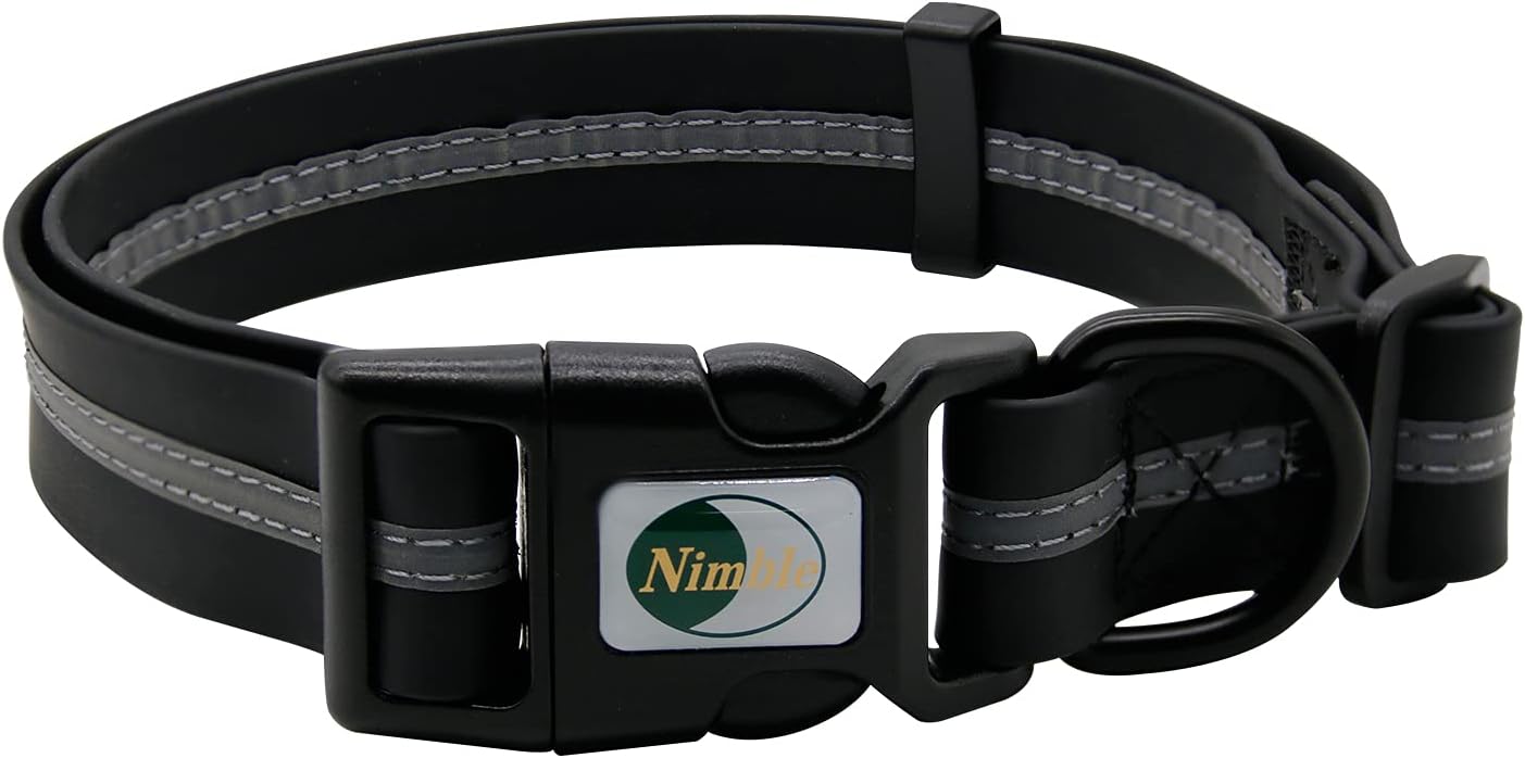 Collar para perros NIMBLE impermeable ajustable talla L negro