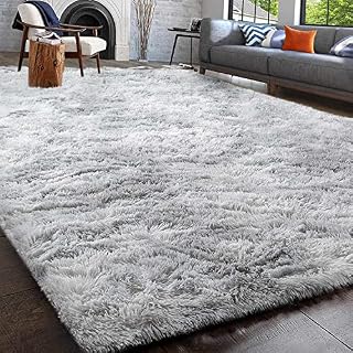 GISIONLARI Rugs Living Room Soft Bedroom Rug Fluff Area Rugs Shaggy Carpets Non-Slip Modern Luxury Fur Carpet for Kids Room Comfy Home Decor Floor Mat(120 x 170 cm, Black grey)