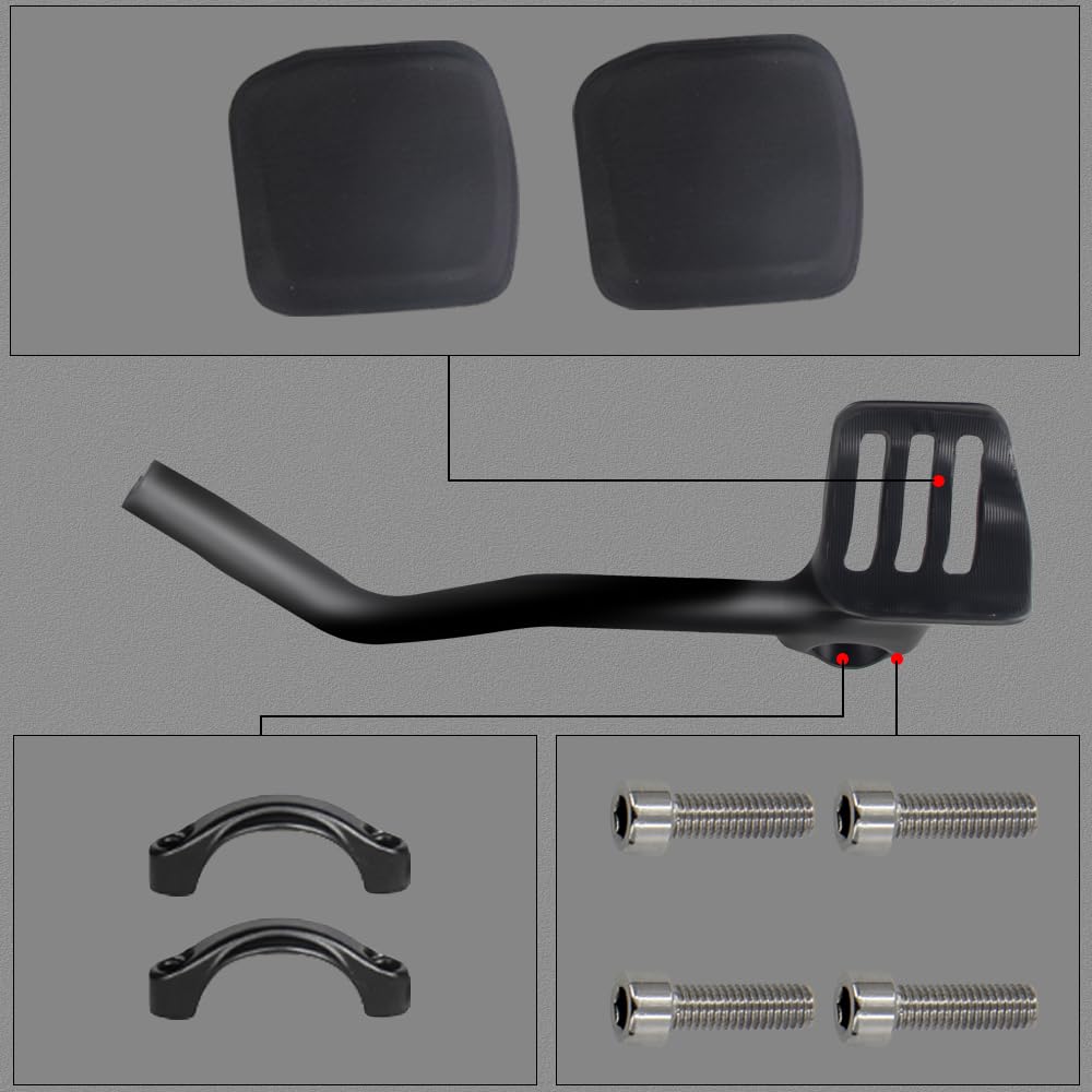 Alfa Pasca Accesorio de manillar de triatlón de carbono para bicicleta de carretera, extensión de bicicleta de triatlón, 360 mm, manillar aero, carbono, 40° TT Bar Extender