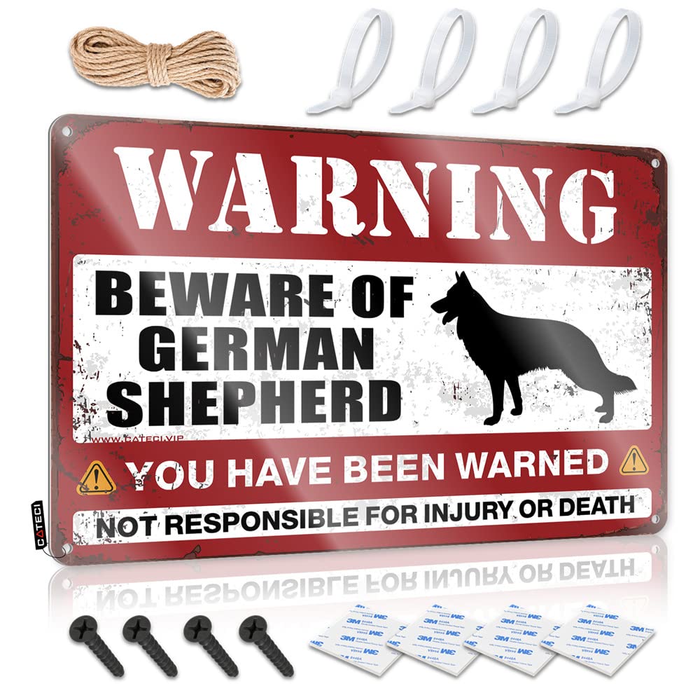 Fzfn Boys Colour Bedroom Decor Designer Farmhouse Signs | Beware Of German Shepherd Sweet Decorative Wall Art Ready To Hang For Clearance(20X30cm)