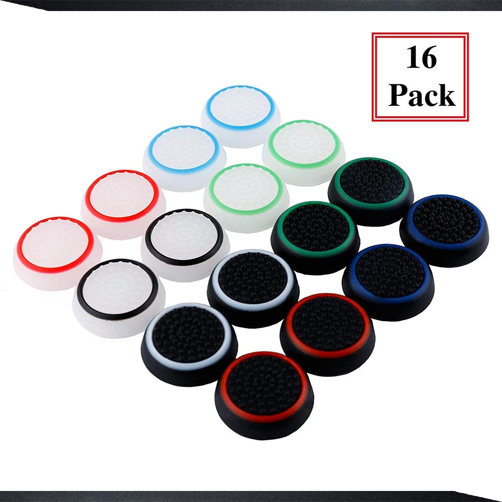 8 Pairs Silicone Thumb Grips Protective Cap Compatible for PS5, PS4, PS3, PS2 Xbox One and Switch Pro Controller Joystick to Prevent Slipping More Accuracy