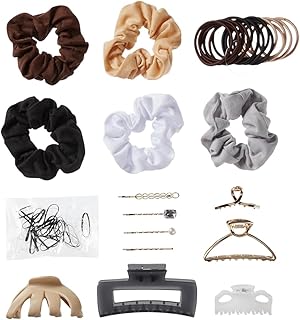 Scunci by Conair 82 Piece hair accessory kit - hair accessories for women - neutral colors- 3 stackable containers
