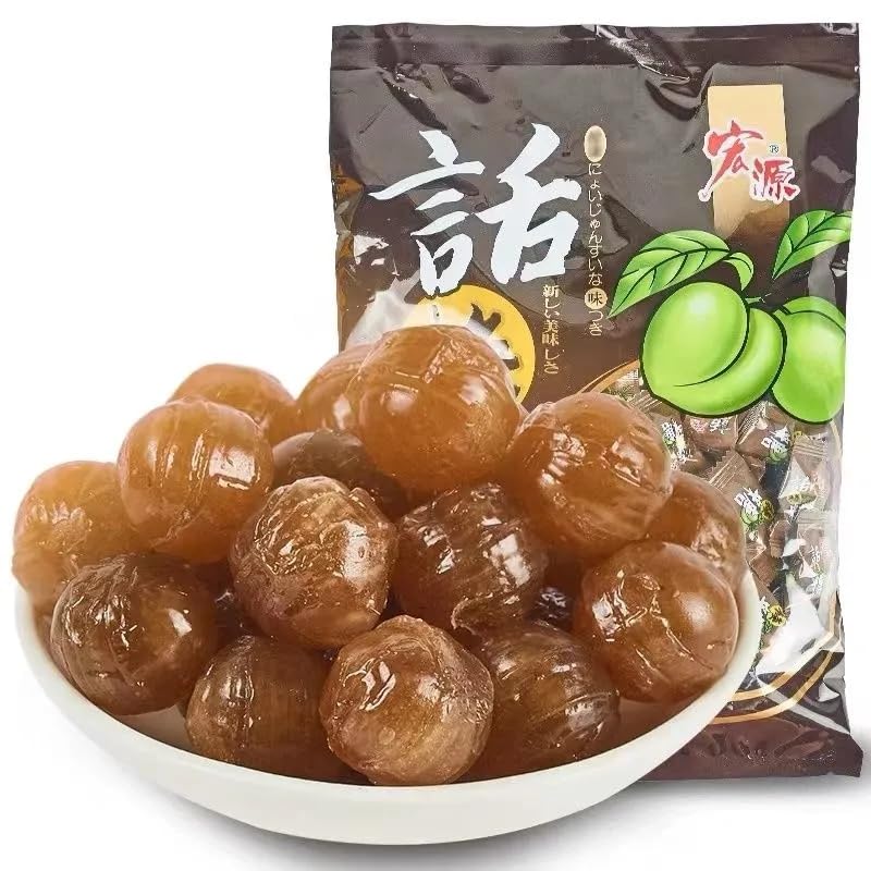 Sweet and sour plum candy, Delicious orange candy, Classic guava candy, Fruit snacks, Hard candy, Preserved fruits, Mixed fruit flavor candy gift pack, Wedding candy, Gummies (Sugar Plum,250g)