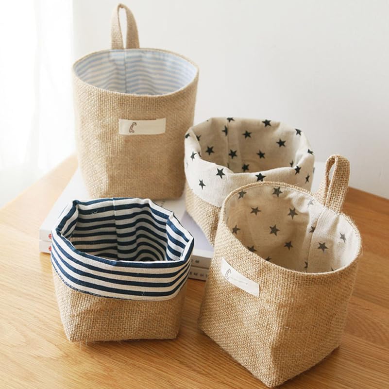 Panier de rangement mural en lin pour optimiser votre garde-robe - 4