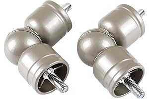 Adjustable Corner Curtain Rod Connector for 1 Inch and 7/8 Inch Diameter Curtain Rods