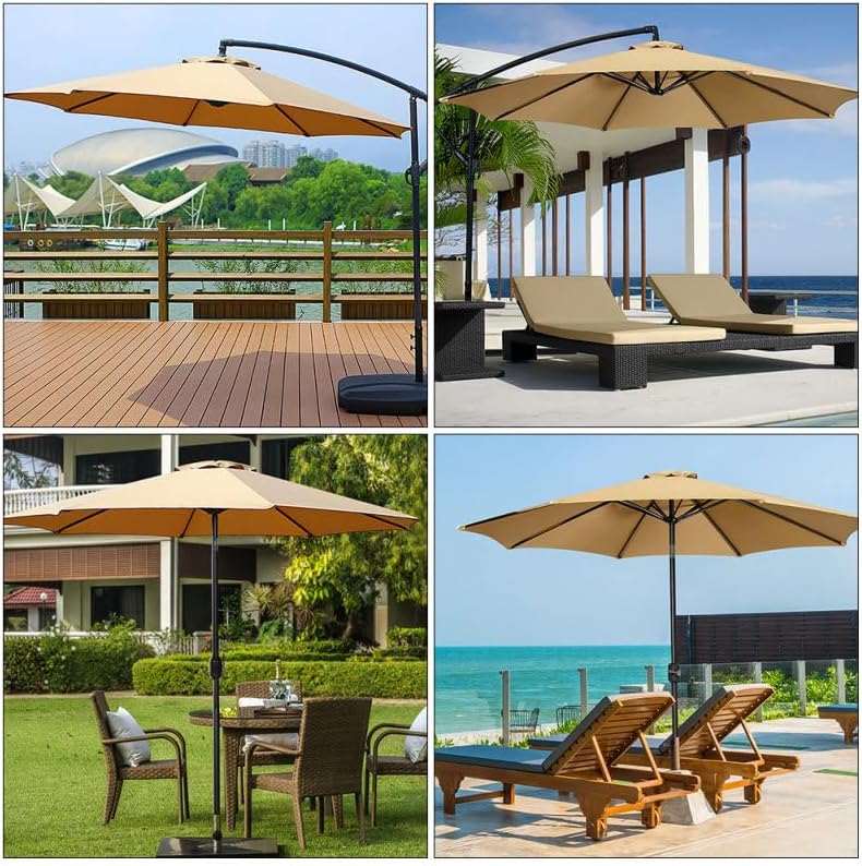 Homoyoyo 5ft Replacement Patio Umbrella Canopy Top, 2.7m Outdoor Fabric Canopy for 8 Ribs Umbrellas, Durable Polyester Replacement for Garden and Yard BananaUmbrellas, Easy to Install Sunshade Cover image 4