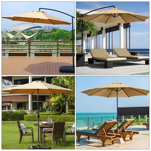 Homoyoyo 5ft Replacement Patio Umbrella Canopy Top, 2.7m Outdoor Fabric Canopy for 8 Ribs Umbrellas, Durable Polyester Replacement for Garden and Yard BananaUmbrellas, Easy to Install Sunshade Cover - Thumbnail 4