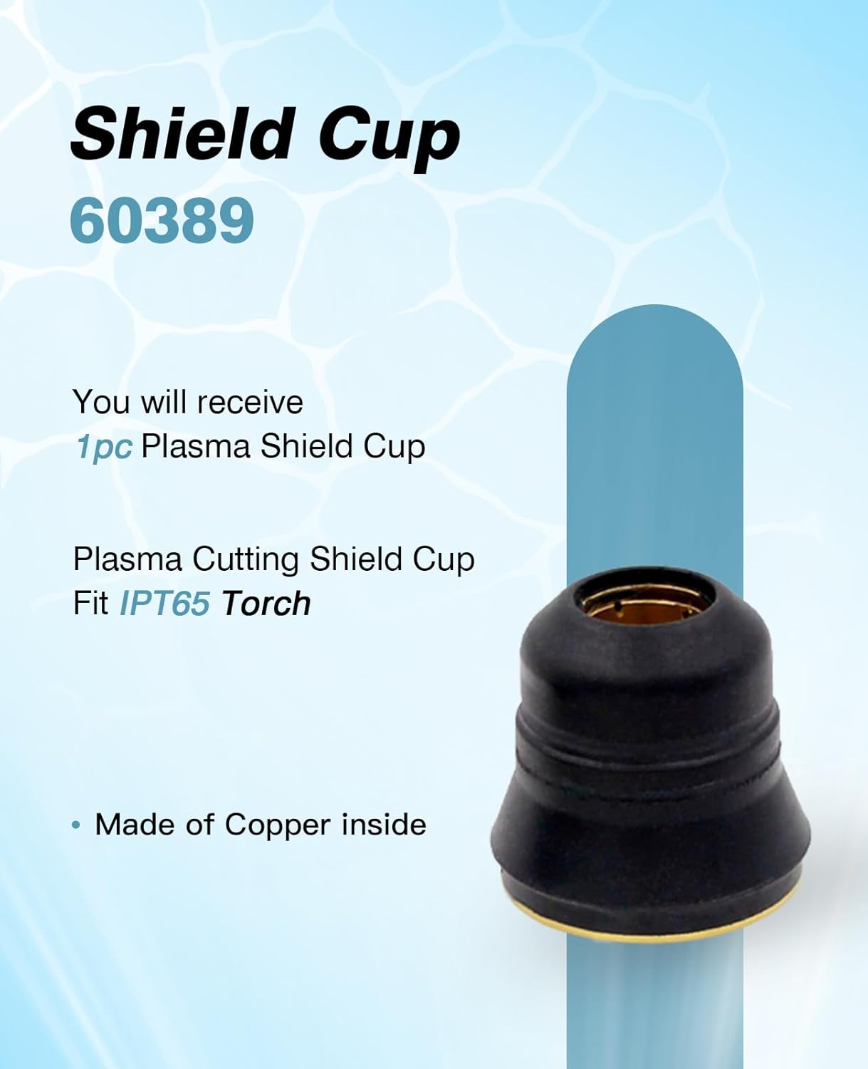 Electrode 59182 Nozzle 59164 Tips 65A Shield Cap Standoff Swirl Ring Fit TI-PC65 Torch 58895 Harbor Freight Titanium 65A Cutter 23PK