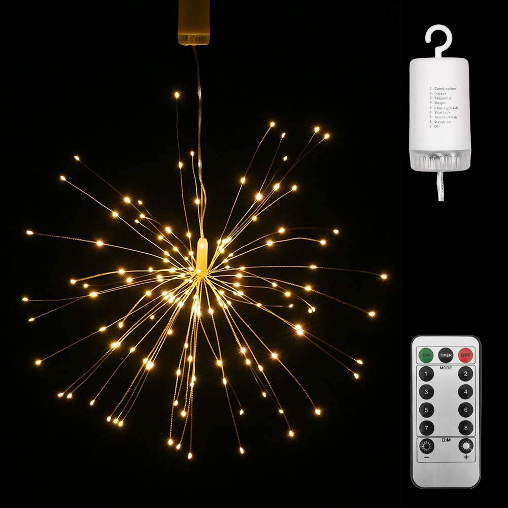 Lixada – Cadena de Luces LED con 150 Luces navideñas, con Mando a Distancia, lámpara Decorativa para Interior y Exterior, Fiestas, Bodas, Patios, 1 Unidad