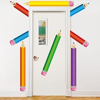 Pencils Door Window Cutouts for Classroom, Back to School Classroom Decorations for Teachers Must Haves, 12 Pcs Pencils Bulletin Board Decor for Elementary Middle Welcome Back to School