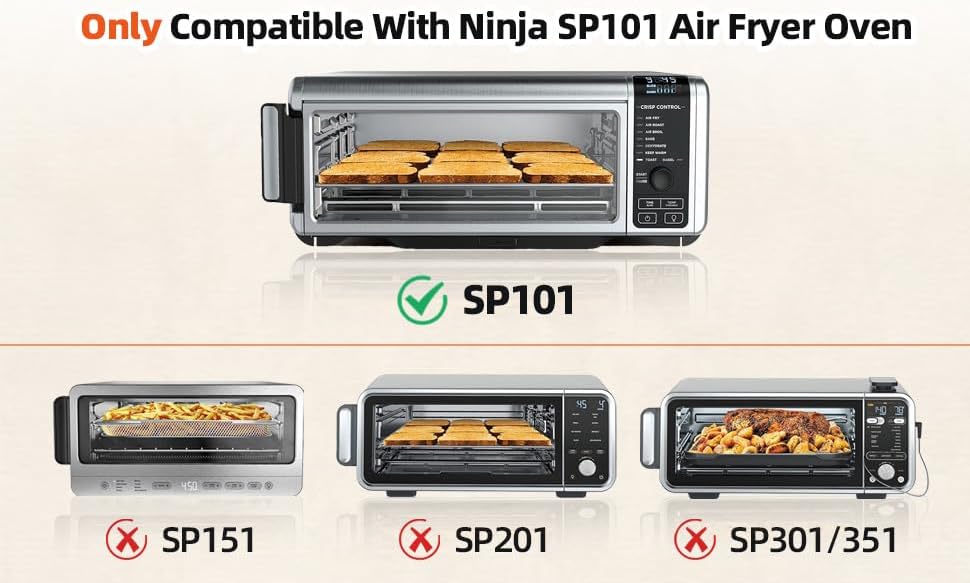 Replacement Baking Pan Air Fryer Basket only for Ninja Foodi SP101 Air Fryer Oven, Stainless Steel Mesh Basket and Non-stick Baking Tray for Ninja Digital Air Fry Countertop Oven - Image 3
