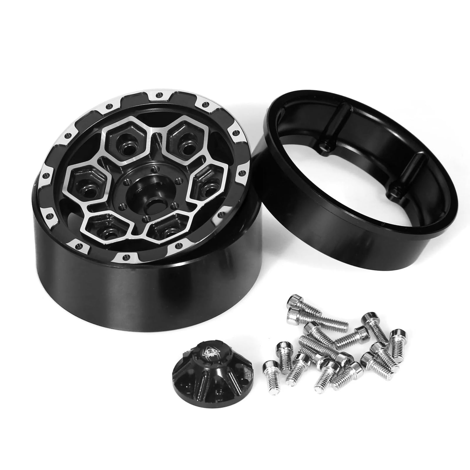 Per Axial Per SCX10 Per TRX4 Per TRX6 D90 Per Redcat 1/10 4PCS In Lega Alluminio 1.9 Pollici Beadlock Ruote Cerchi Pneumatici RC Crawler Aggiornamento RC Ruote Gomma