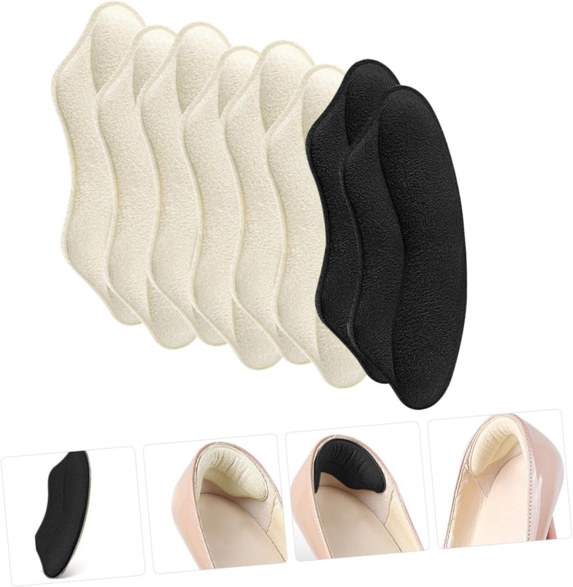 NOLITOY 20pairs Wear-Resistant Heel Pads Replaceable Cushions for Women Shoes Comfortable Heel Liners