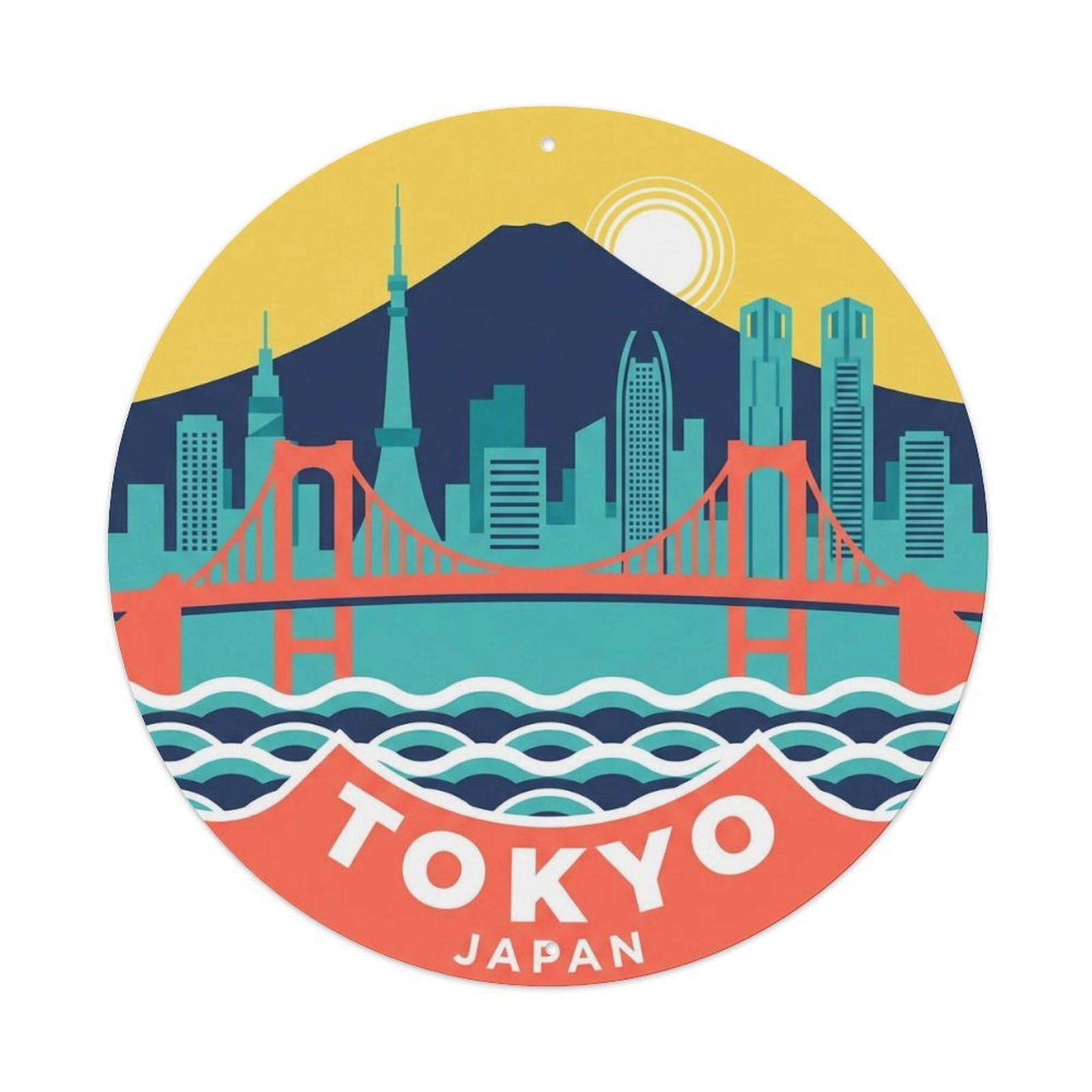 Vintage Travel Tokyo Japan Discovery Metal Tin Sign