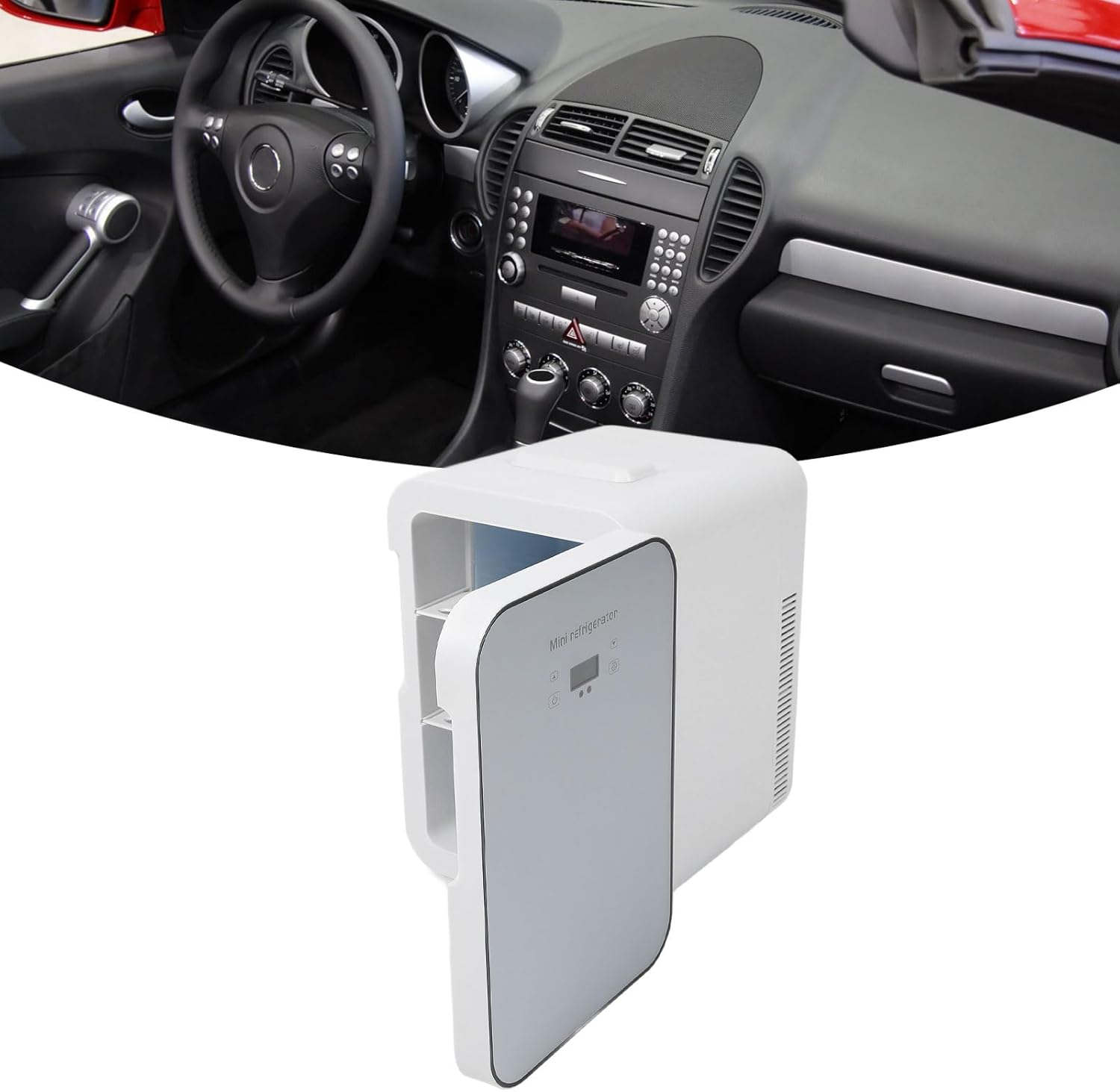 GOWENIC 20L Mini Fridge for Bedroom Car Office Desk College Dorm Room, Portable Cooler and Warmer for Food, Drinks, Skincare, Beauty and Makeup, with Digital Display (US)