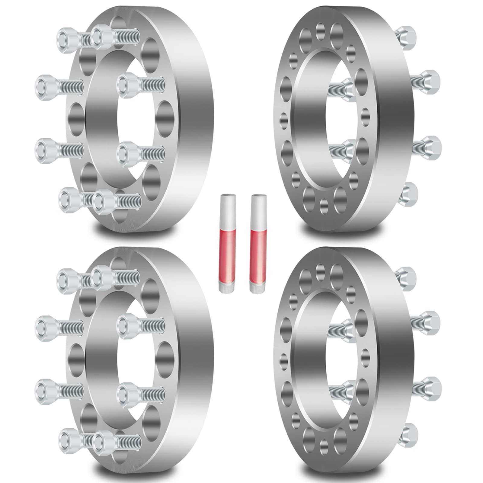 SCITOO 4Pcs 8x6.5 Wheel Spacers 1.5 inch for Hummer/for Ram Silver