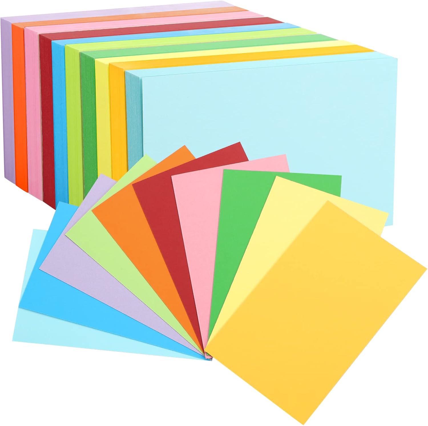 600 PCS Index Cards, 3 x 5 Inch Colored Cue Cards Blank Flash Cards for