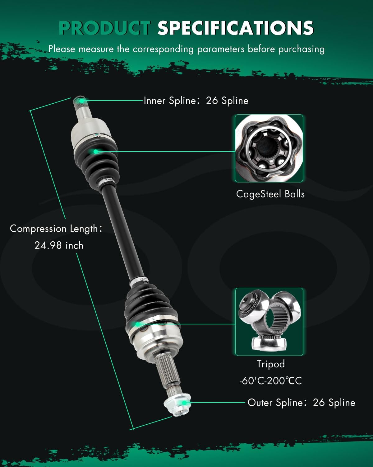 SCITOO Front Left Driver Side CV Axle Shaft Assembly Fit for Scion iA,for Toyota for Yaris,for Toyota for Yaris iA 1.5L NCV69220,Manual Trans