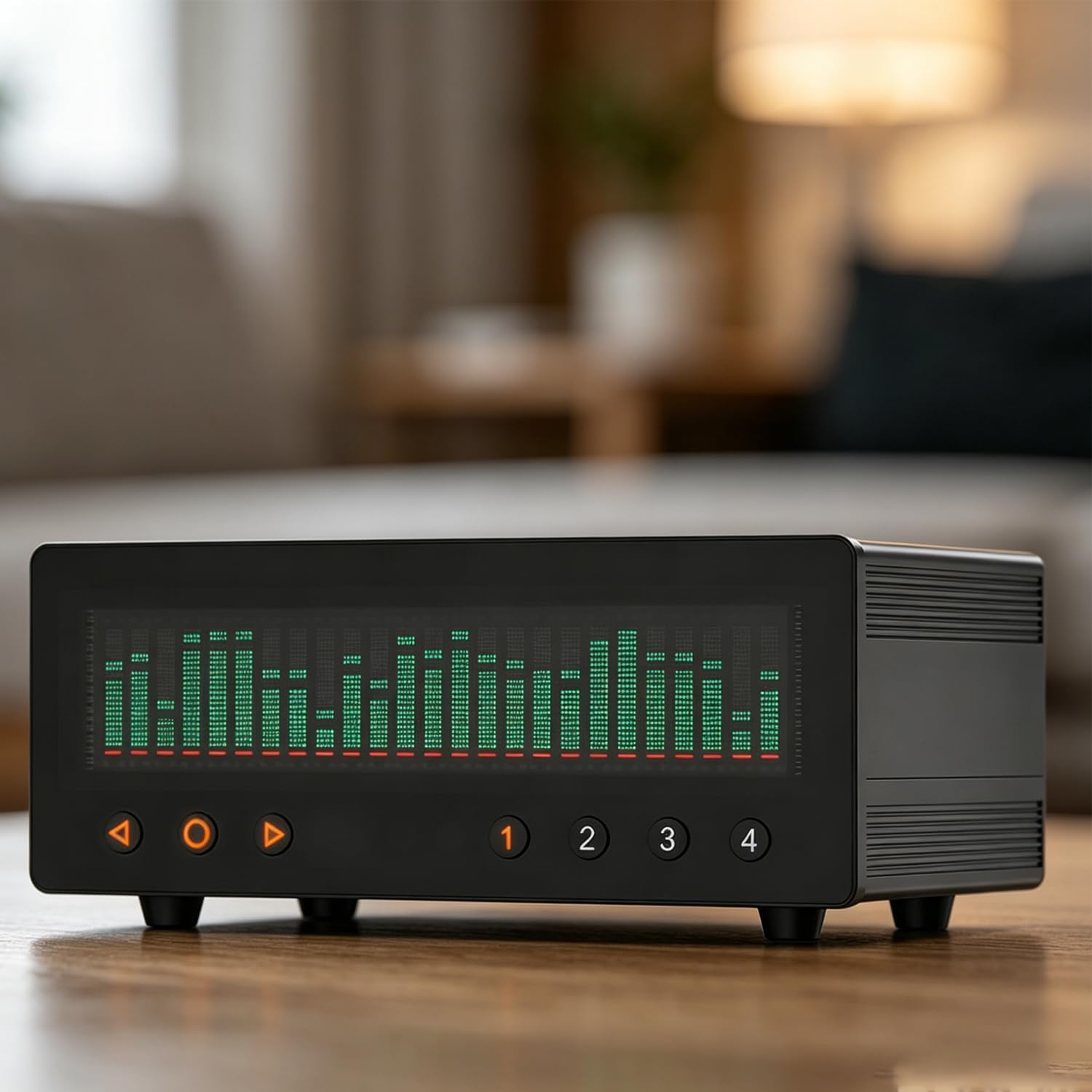 Conmutador De Audio De 4 Canales, Visualizador De Música Con Paso De Señal Hi-fi, Pantalla De Espectro Vfd De 25 Bandas, Entrada/salida Rca L/r, Ajustes De Ganancia, Para Cine En Casa/estudio/dj