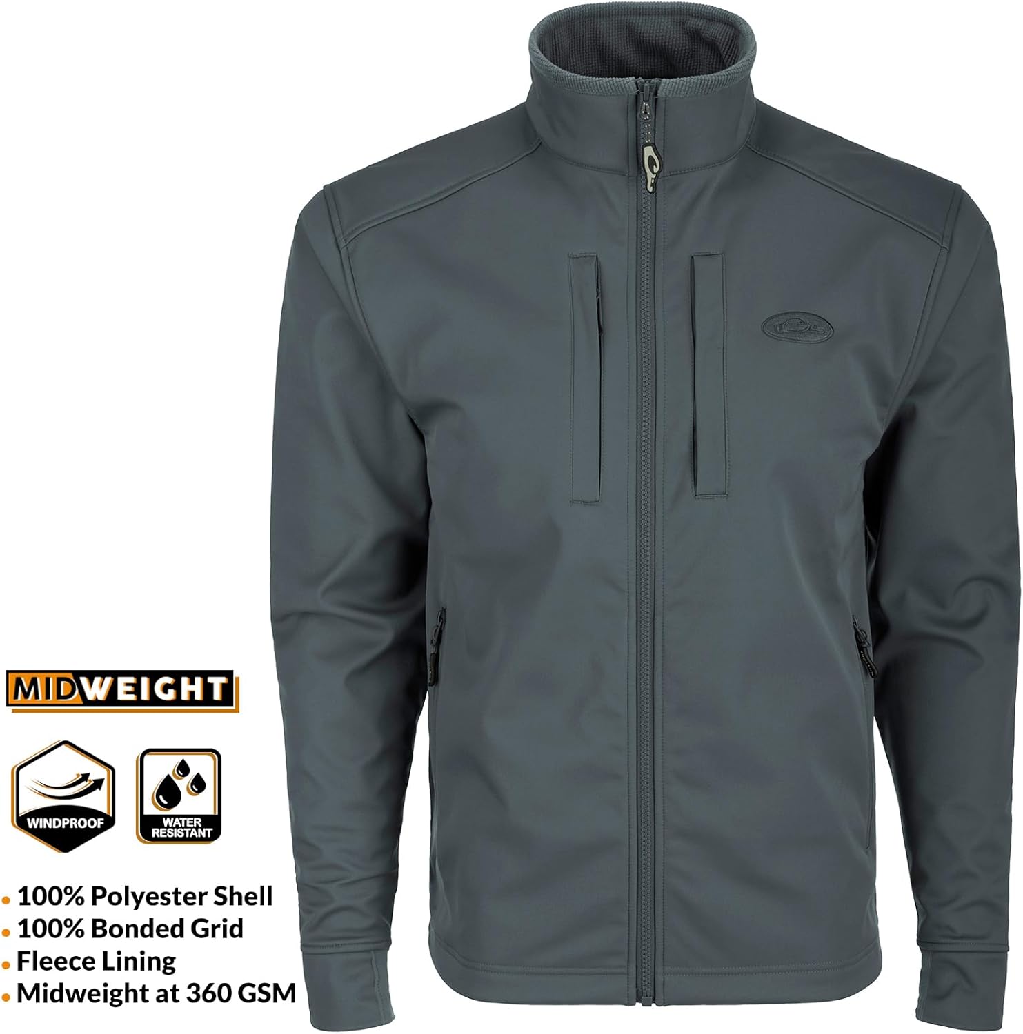 Drake Waterfowl mens Windproof Mid-weight Water-resistant Fleece-lined Adjustable Stretchy Outdoor Hiking Softshell Jacket - Image 4