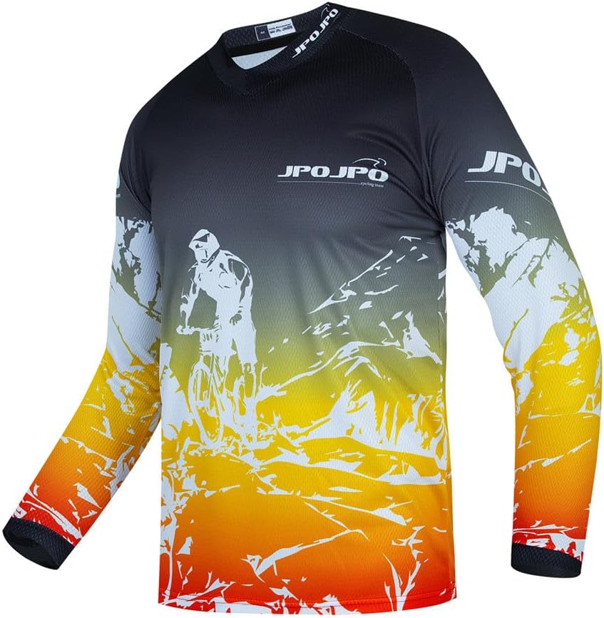 Mountain Bike Jersey for Men, Long Sleeve Dirt Bicycle Shirt for Motorcycle Motocross BMX Moto Mx ATV Riding Off Road - Image 2