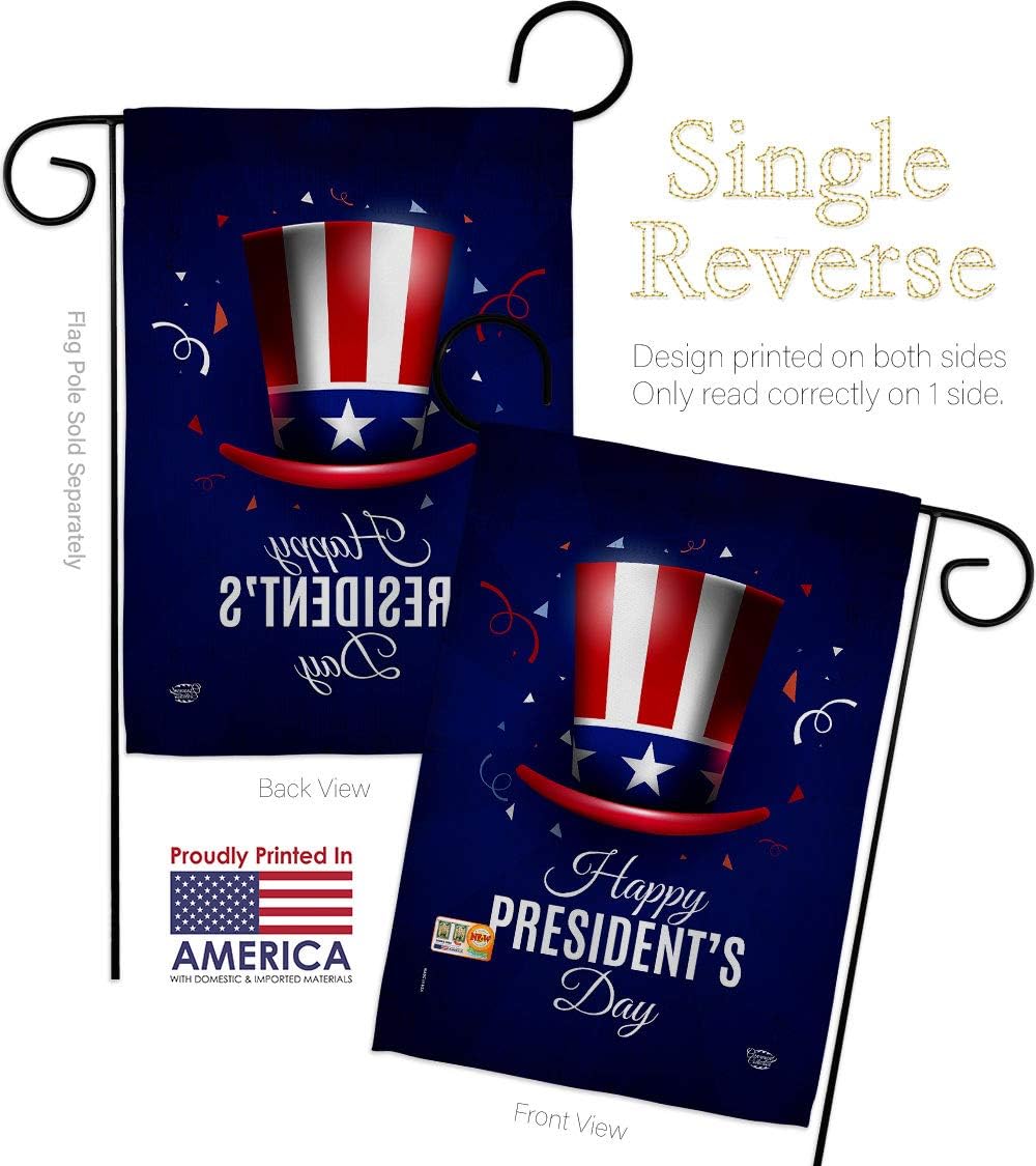 Happy Presidents Day Garden House Flags Set Americana Star and Stripes Patriotism Independence Memorial United State American Small Decorative Gift Yard Banner Made In USA 28 X 40
