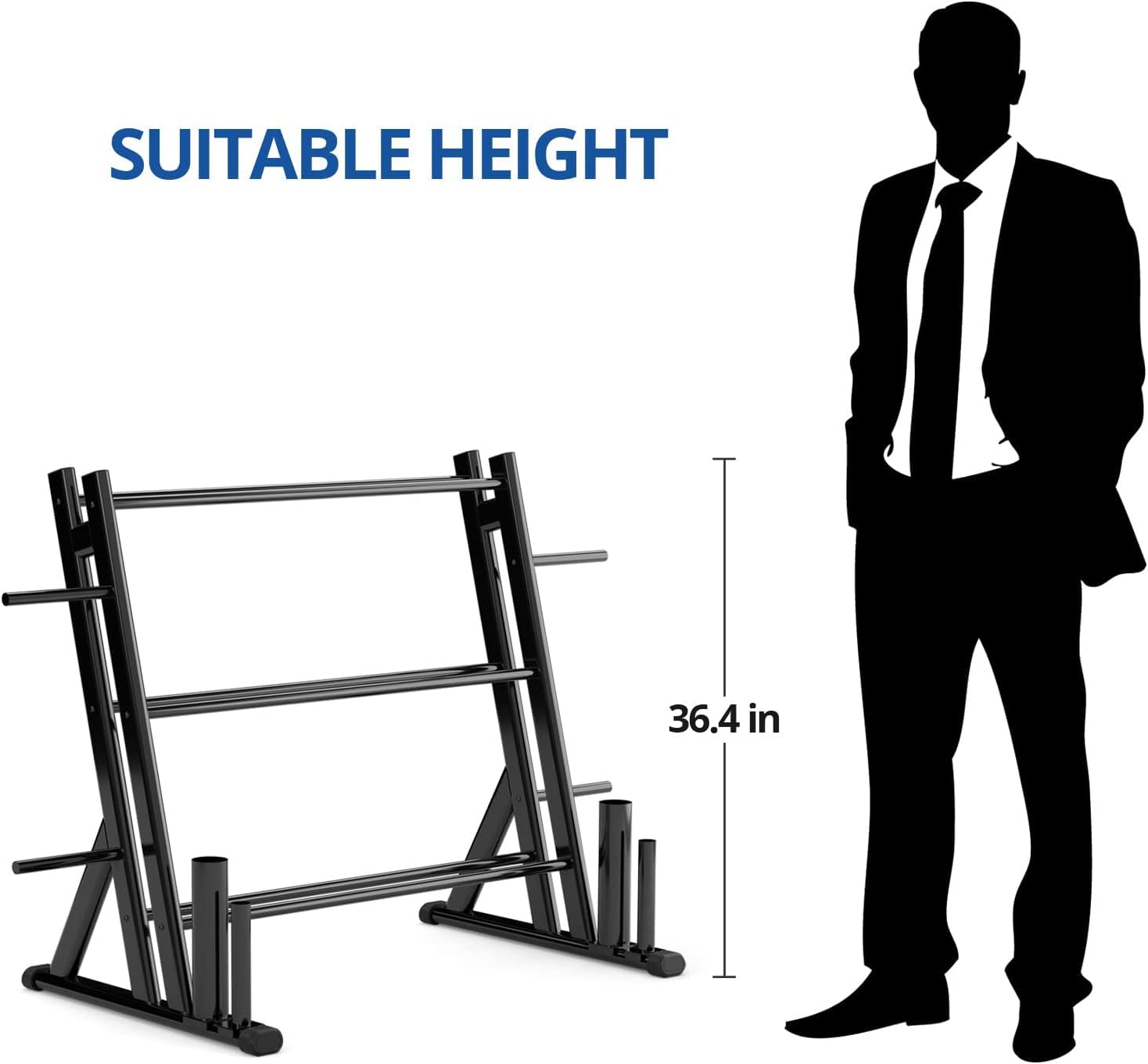 Cozy Castle 3 Tier Dumbbell Rack, Weight Rack for Dumbbells Equipped with 4 Barbell Holders of 2 Sizes, Weight Plates Rack for Home Gym : Sports & Outdoors