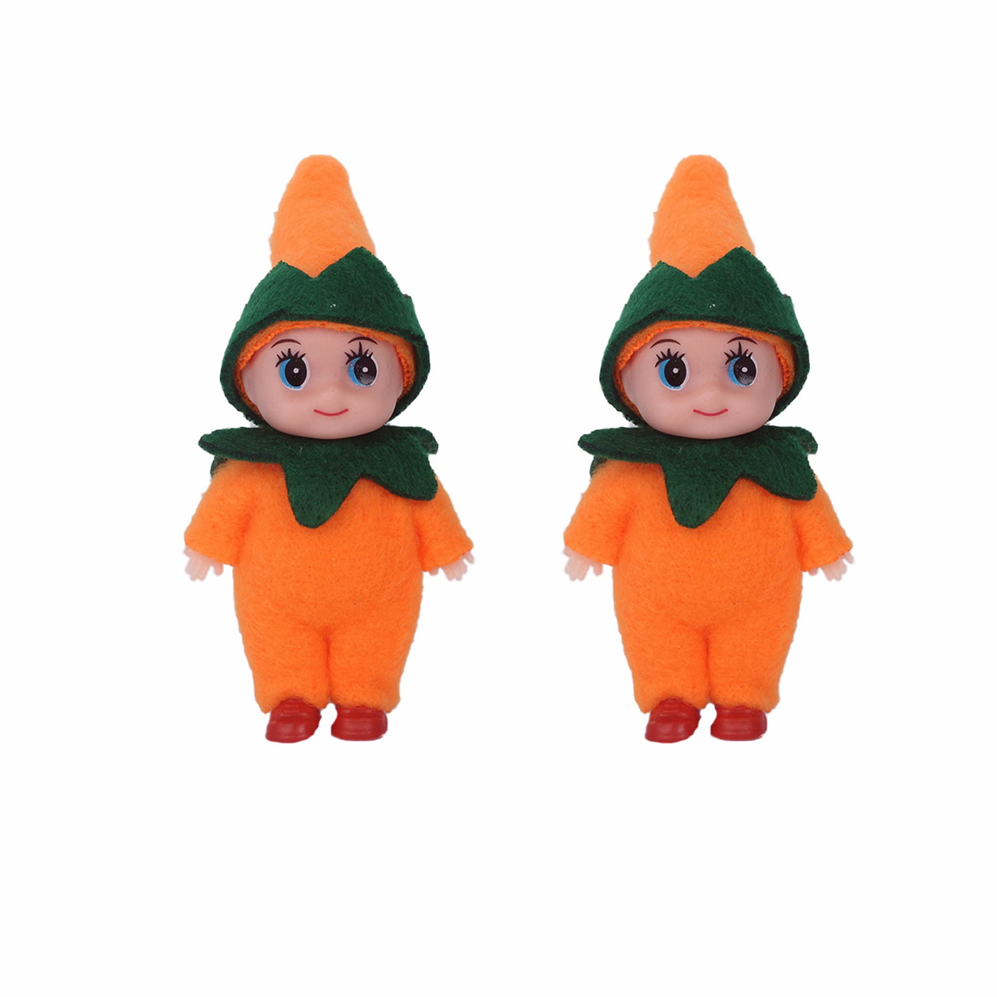 ATBEAMEN 2 Pack Orange Halloween Baby Elf Doll,Scary Tradition Mini Elf Baby Doll Halloween Tiny Baby Elf Dolls,Halloween Novelty Toys for Kids,Girls,Boys, Baby Elves Dolls Toy,Stocking Stuffers