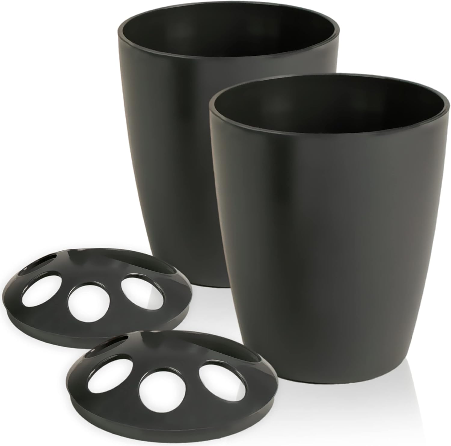 Vaso Cepillo Dientes de plástico Hausfelder, Juego de 2 Bote Cepillo Dientes, Vaso portacepillos de Dientes con Accesorio, sin BPA, irrompible