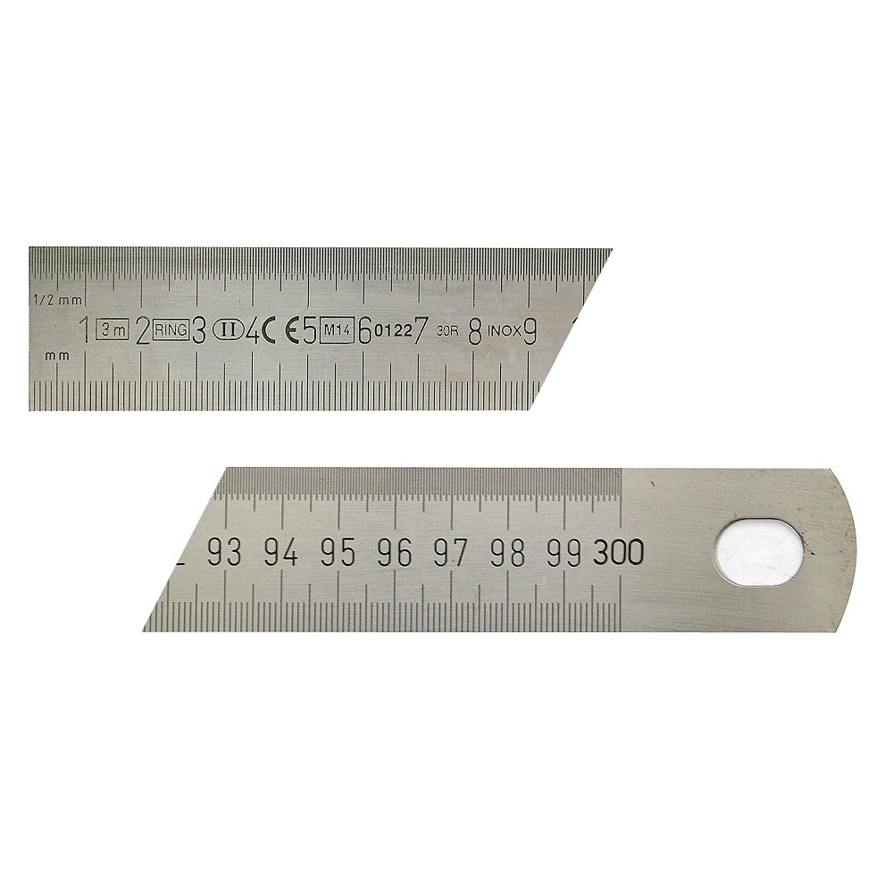 Règle inox Metrica 25126 graduée en 1/2 mm et mesurant 3000 x 30 mm