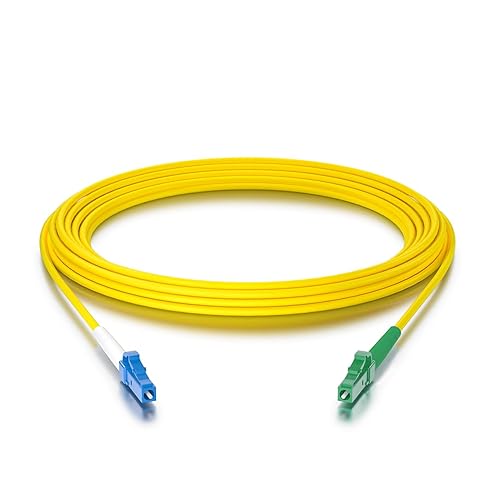 Vista 22 de 10Gtek Cable de conexión de fibra - SC/APC a SC/APC OS2 Cable de fibra óptica de puente monomodo Simplex 9/125 LSZH, 65.6 ft (65.6 pies) SMF APC