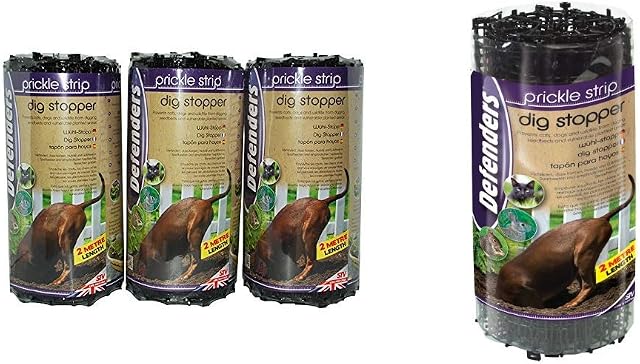 Defenders Prickle Strip Dig Stopper, Cat & Dog Repellent 28 cm x 2 m, Black 3-Pack