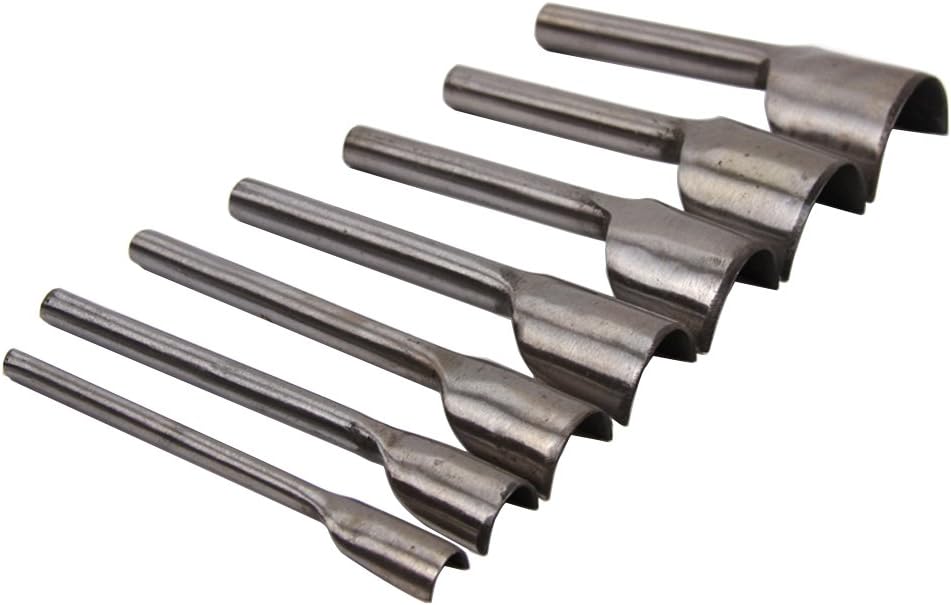 AMPSEVEN Leather Craft Half-Round Cutter Punch Arc-Shaped Punch for Belt Strap Wallet Bag End 7 Sizes Set