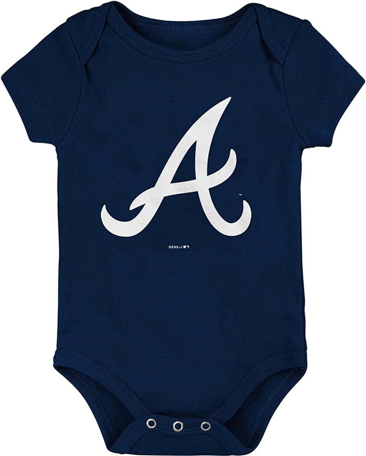 MLB Newborn & Infants 0-24 Months Primary Logo Onesie Bodysuit Romper (Atlanta Braves, 6/9 Months)