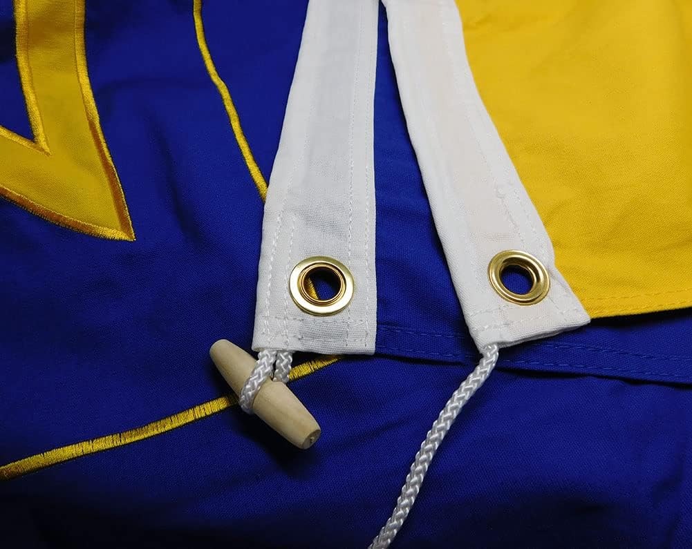 Ukraine Ukrainian Middle Trident 3x5 3'x5' Premium Quality Heavy Duty 100% Cotton Flag Banner 2 Grommets With Clips