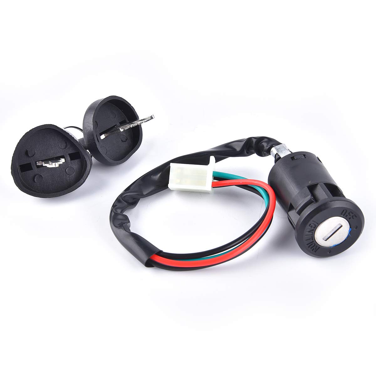 Buy 4 Wires Ignition Switch Key Set with Dust Cap Replacement for 50cc